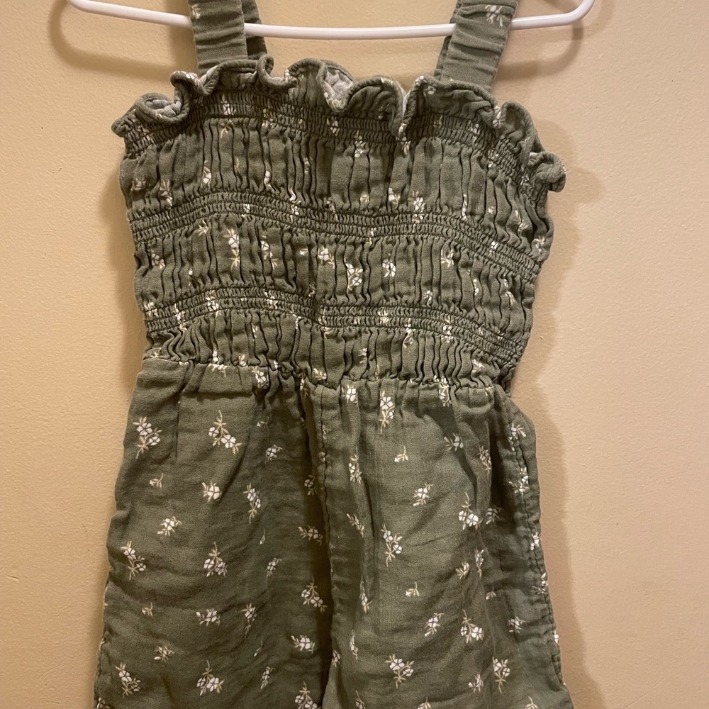 Kids Green Floral Smocked Bottoms